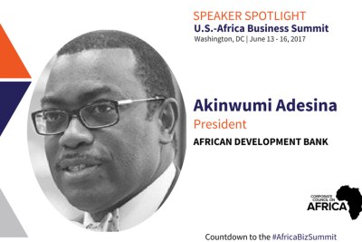 AfDB President Akinwumi Adesina will be speaking at the CCA 2017 Africa Business Summit in Washington, DC.