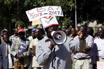 Egerton University workers and lecturers go on strike (file photo).