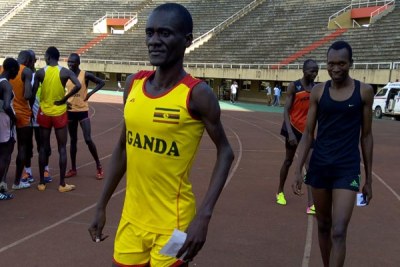 Uganda’s David Emong during the national trials at Namboole.