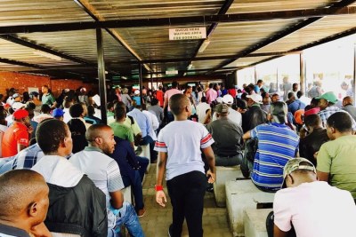 People queuing at the Desmond Tutu Refugee Centre in Pretoria (file photo).