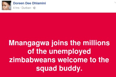 Mnangagwa joins millions of the unemployed Zimbabweans.