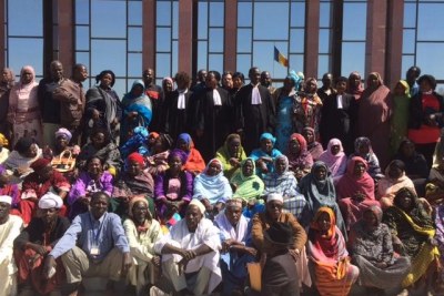 Victimes et avocats au procès des agents de l’appareil répressif du régime Habré, N'djaména, Tchad, janvier 2015.