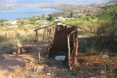 Abandoned pit latrine in the peri-urban area of Durban, South Africa.