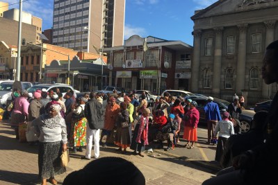 A group of mostly pensioners waited for hours outside the post office in Langalibalele Street, Pietermaritzburg where the doors remained closed as workers are on strike.