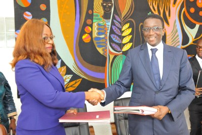 Signature de convention entre le Sénégal et la Banque Africaine de Développement (BAD)m le mardi 2 octobre 2018