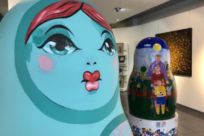 Matryoshka dolls exhibited in ten cities--including Cape Town, South Africa--as part of the art campaign launched in support of Russia's bid to host the World Expo in 2025.