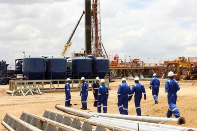 Visitors are taken on a tour of the oil rig at Ngamia 1 in Turkana County (file photo).