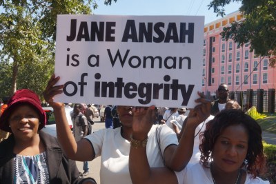 Protesters during a Jane Ansah solidarity march in Blantyre.