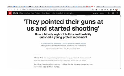 Nigeria Lekki Shooting Csos Hit Fg Over Threat To Sanction Cnn Allafrica Com