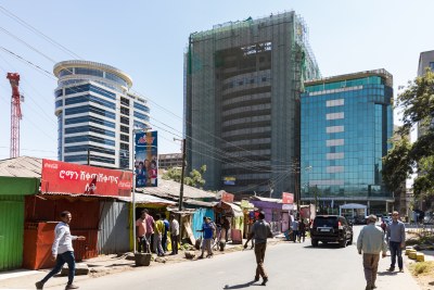 A street scene in Addis Ababa in 2017.