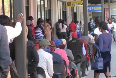 A social grants queue in South Africa.