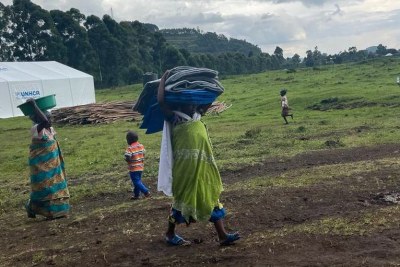 Newly arrived Congolese refugees in the south west Kisoro District of Uganda.