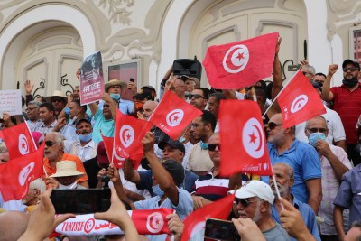 A protest against President Kais Saied (file photo).