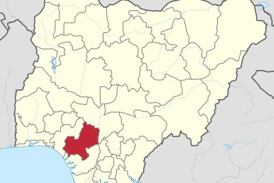 A map showing the location of Edo state in Nigeria.