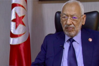 Le leader d'Ennahdha, Rached Ghannouchi, lors d'une récente interview avec Voice of America.