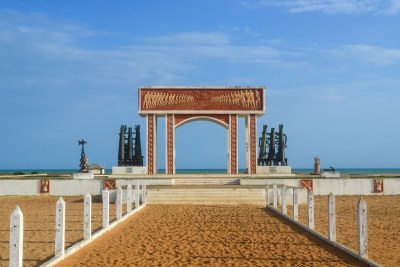 Door of No Return. A memorial arch monument to the trans-atlantic slavery, on the coast of Ouidah.