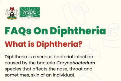 Diphtheria is a serious bacterial infection caused by the corynebacterium species that affects an individual’s nose, throat and sometimes, skin.