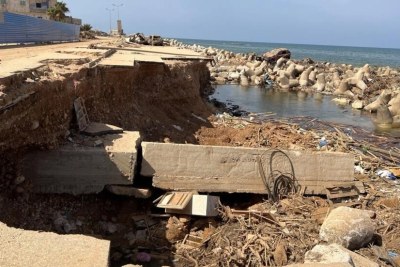 Flood damage in Derna, Libya.