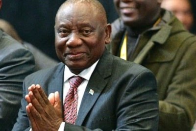 Cyril Ramaphosa moments after he was elected to another five-year term as president of South Africa.