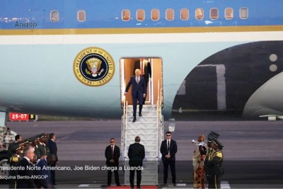President Joe Biden arrives in Lunda.